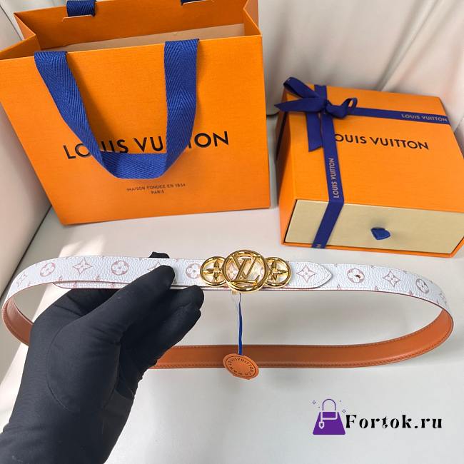 Fortok Louis Vuitton Circle Prime Reversible Belt White - 1