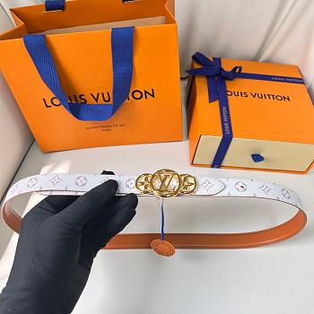 Fortok Louis Vuitton Circle Prime Reversible Belt White