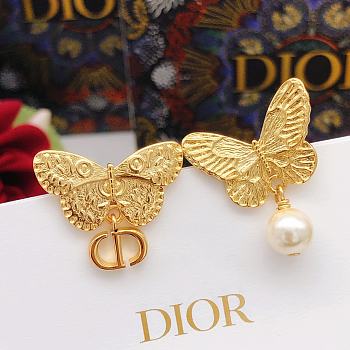 Fortok Dior Butterfly Earrings Gold DED0546