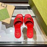 Fortok Gucci GG Heel Slides Red Chevron Matelassé Leather - 6