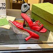 Fortok Gucci GG Heel Slides Red Chevron Matelassé Leather - 3