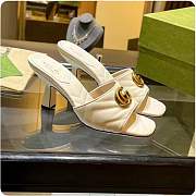 Fortok Gucci GG Heel Slides White Chevron Matelassé Leather - 1