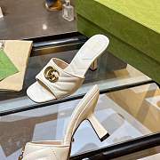 Fortok Gucci GG Heel Slides White Chevron Matelassé Leather - 5