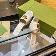 Fortok Gucci GG Heel Slides White Chevron Matelassé Leather - 4