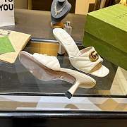 Fortok Gucci GG Heel Slides White Chevron Matelassé Leather - 3