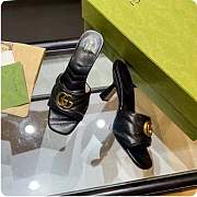 Fortok Gucci GG Heel Slides Black Chevron Matelassé Leather - 6