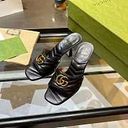 Fortok Gucci GG Heel Slides Black Chevron Matelassé Leather - 5