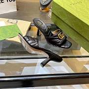 Fortok Gucci GG Heel Slides Black Chevron Matelassé Leather - 4