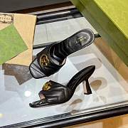 Fortok Gucci GG Heel Slides Black Chevron Matelassé Leather - 3