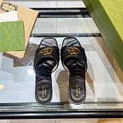 Fortok Gucci GG Heel Slides Black Chevron Matelassé Leather - 2