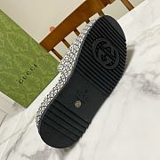 Fortok Gucci GG Platform Slide Sandal Black Canvas Jacquard - 3