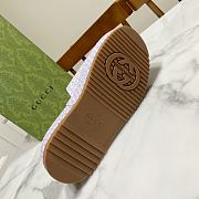 Fortok Gucci GG Platform Slide Sandal Purple Canvas Jacquard - 4