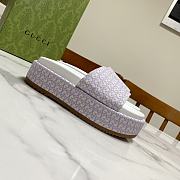 Fortok Gucci GG Platform Slide Sandal Purple Canvas Jacquard - 2