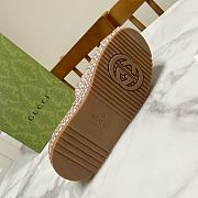 Fortok Gucci GG Platform Slide Sandal Brown Canvas Jacquard - 3