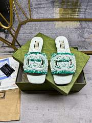 Fortok Gucci Unisex GG Interlocking Slides Green - 1