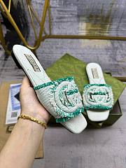 Fortok Gucci Unisex GG Interlocking Slides Green - 4