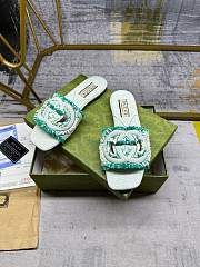 Fortok Gucci Unisex GG Interlocking Slides Green - 3