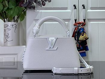 Fortok Louis Vuitton Capucines East-West Mini Bag White M23956 22x12x8cm