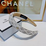 Fortok Chanel Diamond-shaped Pearl Logo Headband - 1