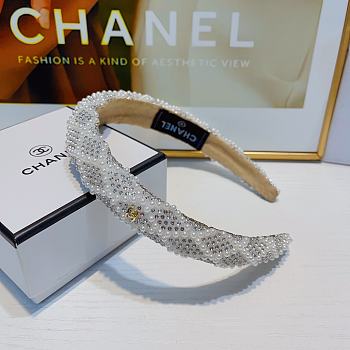 Fortok Chanel Diamond-shaped Pearl Logo Headband