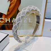 Fortok Chanel Diamond-shaped Pearl Logo Headband - 3