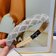 Fortok Chanel Diamond-shaped Pearl Logo Headband - 2