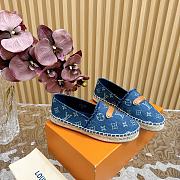 Fortok Louis Vuitton Helios Flat Espadrille Blue Denim - 4