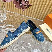 Fortok Louis Vuitton Helios Flat Espadrille Blue Denim - 3