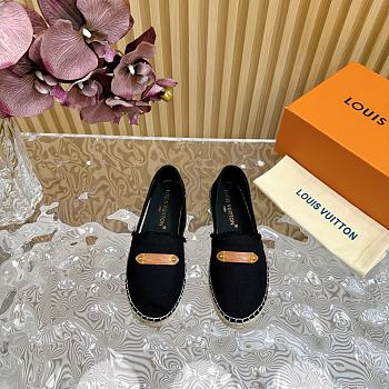 Fortok Louis Vuitton Helios Flat Espadrille Black Denim