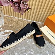 Fortok Louis Vuitton Helios Flat Espadrille Black Denim - 6