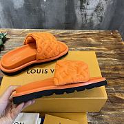 Fortok Louis Vuitton Pool Pillow Flat Comfort Mule Sandals Orange - 5
