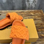 Fortok Louis Vuitton Pool Pillow Flat Comfort Mule Sandals Orange - 6