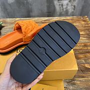 Fortok Louis Vuitton Pool Pillow Flat Comfort Mule Sandals Orange - 3
