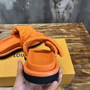 Fortok Louis Vuitton Pool Pillow Flat Comfort Mule Sandals Orange - 2