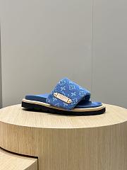 Fortok Louis Vuitton Pool Pillow Flat Comfort Mules Dark Blue - 5