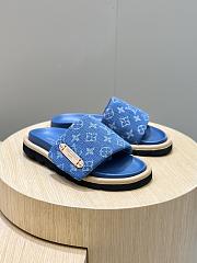 Fortok Louis Vuitton Pool Pillow Flat Comfort Mules Dark Blue - 4