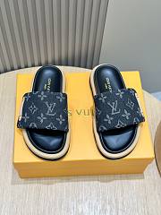 Fortok Louis Vuitton Pool Pillow Flat Comfort Mules In Black - 1