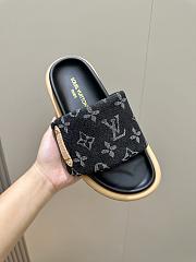 Fortok Louis Vuitton Pool Pillow Flat Comfort Mules In Black - 3