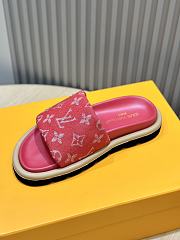 Fortok Louis Vuitton Pool Pillow Flat Comfort Mules Red - 4