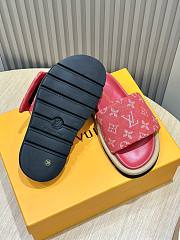 Fortok Louis Vuitton Pool Pillow Flat Comfort Mules Red - 3