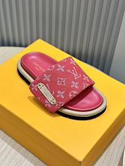 Fortok Louis Vuitton Pool Pillow Flat Comfort Mules Red - 2