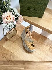 Fortok Gucci Leather Platform Espadrille Orange Matelassé Leather - 5