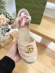 Fortok Gucci Leather Platform Espadrille Pink Matelassé Leather - 5