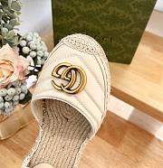 Fortok Gucci Leather Platform Espadrille White Matelassé Leather - 6