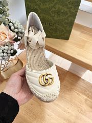 Fortok Gucci Leather Platform Espadrille White Matelassé Leather - 5