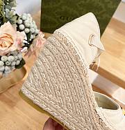 Fortok Gucci Leather Platform Espadrille White Matelassé Leather - 2