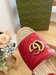 Fortok Gucci Pilar Espadrille Sandals in Red - 4
