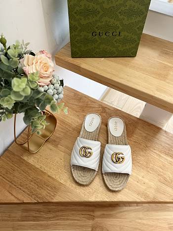 Fortok Gucci Pilar Espadrille Sandals in White