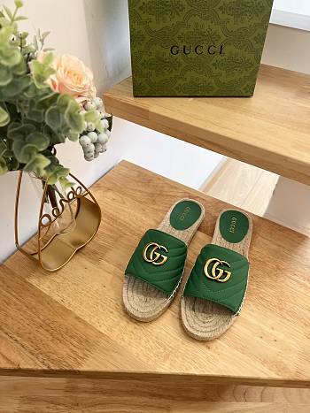 Fortok Gucci Pilar Espadrille Sandals in Green