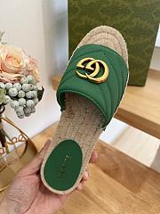 Fortok Gucci Pilar Espadrille Sandals in Green - 4
